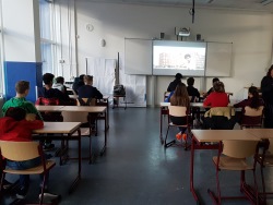 students watch the film “Caged” about homophobia